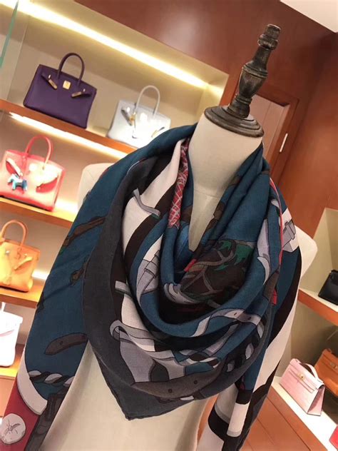 hermes blue cashmere scarf|Hermes cashmere scarf for sale.